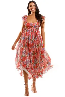Zimmermann Poppy Frill Edge Mini Dress Floral Size 3/Au 14  for rent on The Volte - image 1