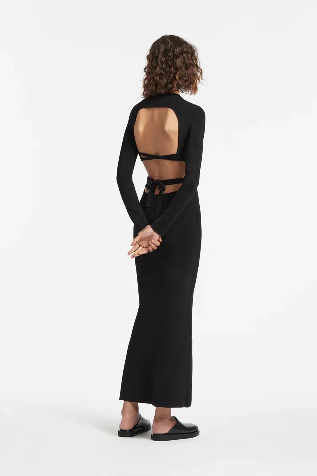 Sir the Label Georges Open Back Maxi Dress Black Size 6 - Image 3