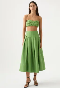 Aje Thea Draped Twist Crop & Paradiso Skirt Set Green Size 8 for rent on The Volte - image 1