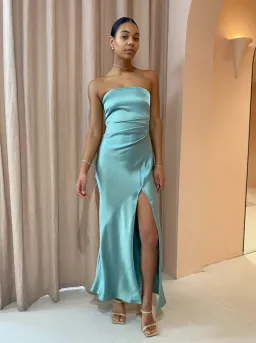 Bec & Bridge Symone Strapless Dress Moss Green Size 8 for rent on The Volte - image 1