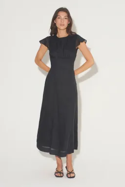 Hansen And Gretel Portofino Backless Midi Dress Black Size AU 10 for rent on The Volte - image 1