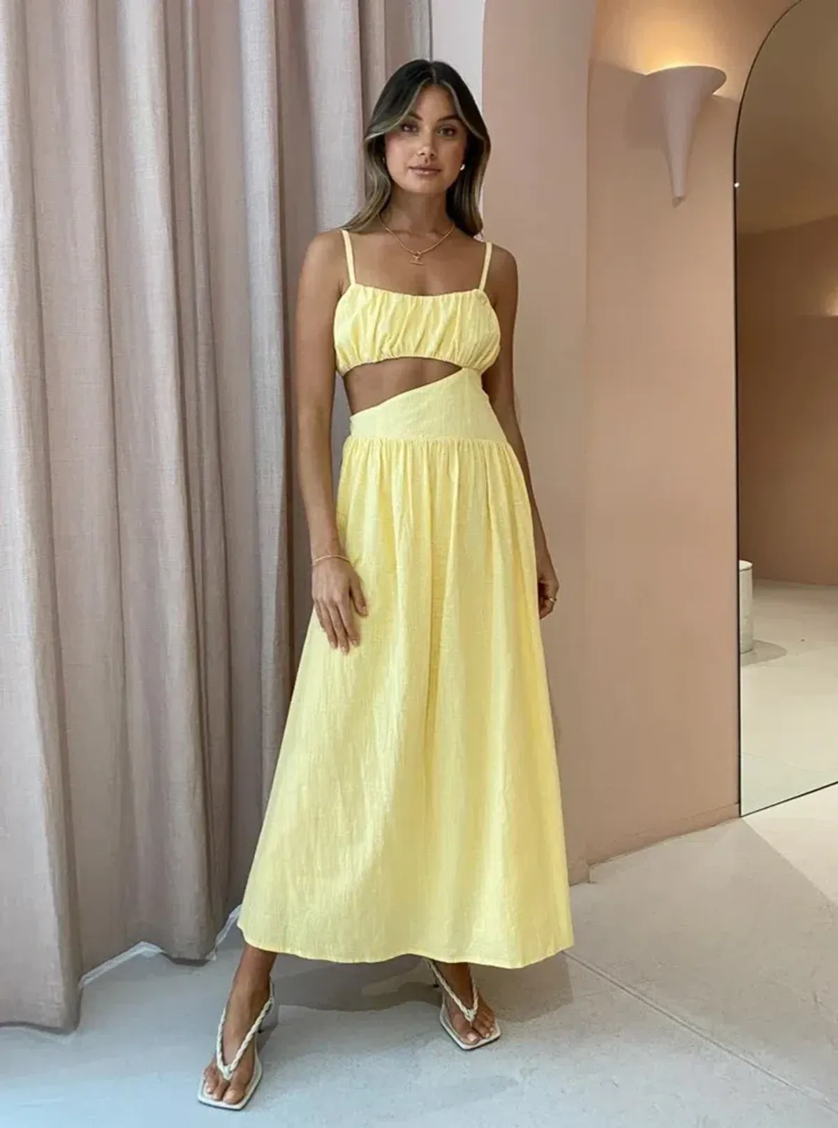 By Nicola Romantica Dress Yellow Size AU 8 - Image 1