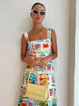 By Nicola Goldie Maxi Dress in Summer Vacation Multi-colored Size AU 8 for rent on The Volte - image 2