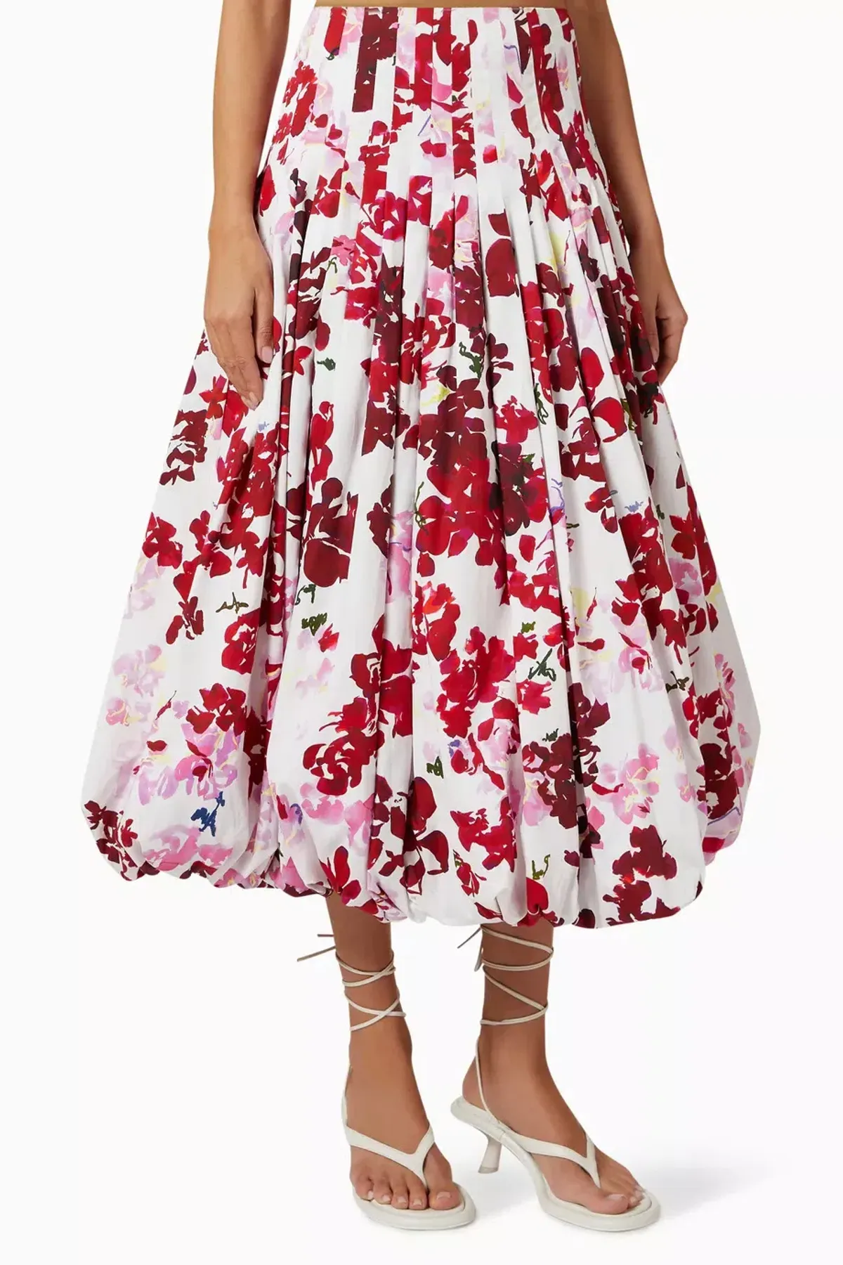 Aje Margot Bubble Sleeve Top & Cherie Bubble Midi Skirt Set Roses of Provence Floral Print Size AU 16   - Image 4