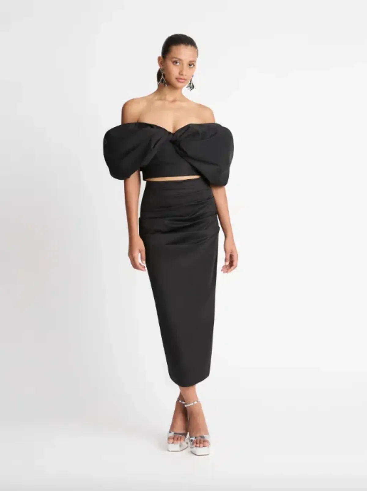 Sheike Galleria Bow Top & Skirt Set Black Size AU 10 - Image 1