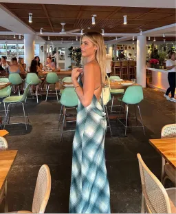 Bec & Bridge Edie Split Maxi Dress Teal Print Size AU 8 for rent on The Volte - image 4
