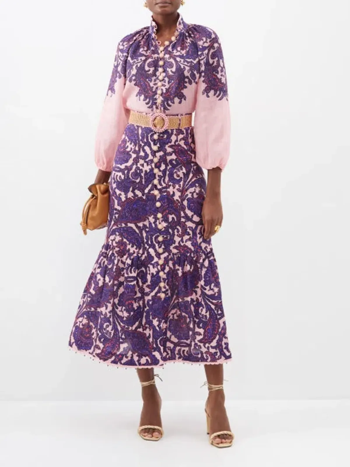 ZIMMERMANN Tiggy Billow Blouse & the Tiggy Frill Hem Midi Skirt (4/AU16) - Image 1