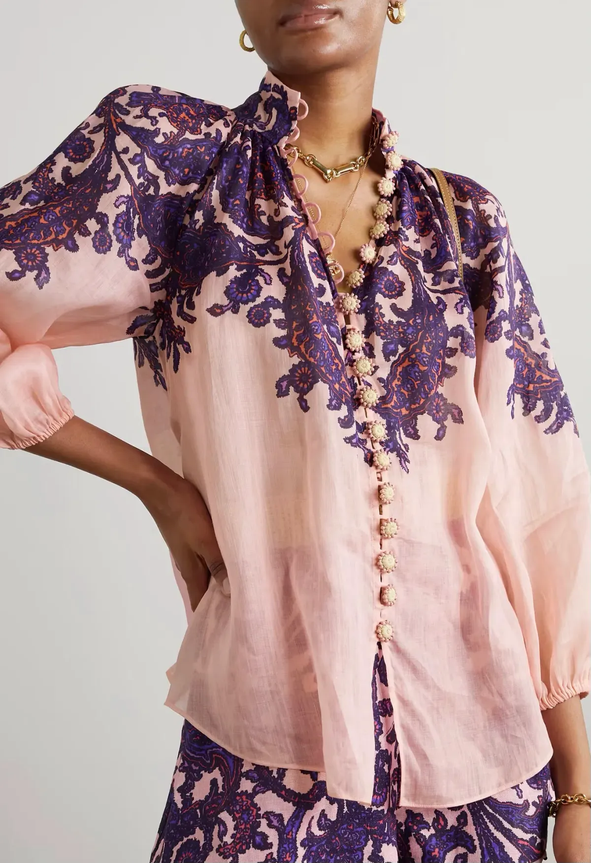 ZIMMERMANN Tiggy Billow Blouse & the Tiggy Frill Hem Midi Skirt (4/AU16) - Image 4