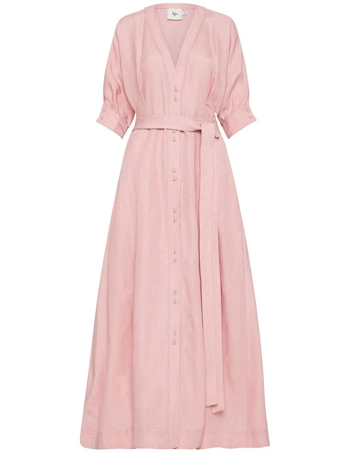 Aje Ennoble Midi Dress Pink Size 6 - Image 3