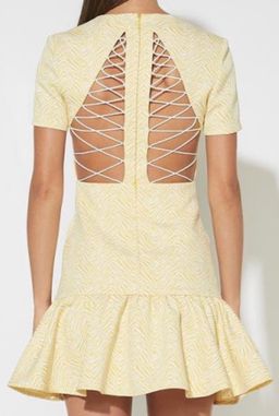 Mossman Along The Lines Mini Dress Yellow Size 6 for rent on The Volte - image 2
