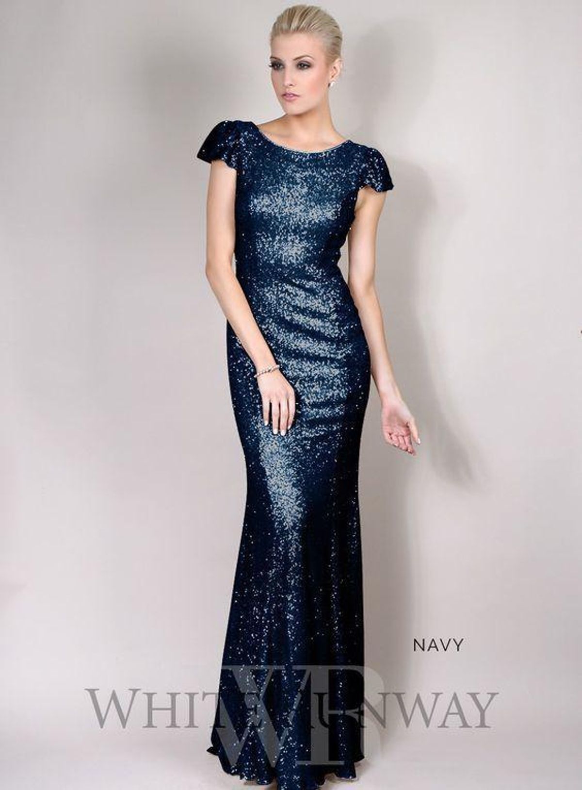 Jadore navy sequin dress - Image 1