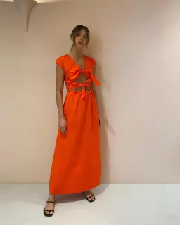 Sir The Label Anja Tie Midi Dress Red Size 0 / AU 6  for rent on The Volte - image 1