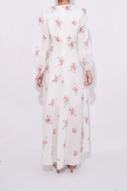Zimmermann Heather High Neck Dress White Floral Size 1/Au 10 for rent on The Volte - image 3