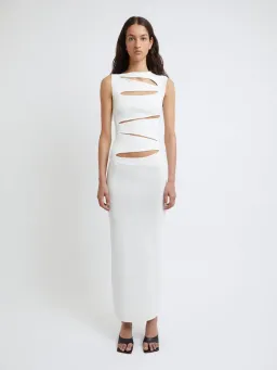 Christopher Esber Slashed Knit Dress Ivory Size XXS / AU 4 for rent on The Volte - image 1