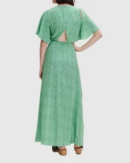 Maje Rimaro Wrap Maxi Dress Green Size 34/Au 6 for rent on The Volte - image 2