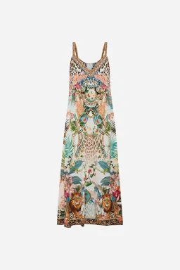 Camilla V Neck Midi Slip Dress Royalty Loyalty Print Size 10 for rent on The Volte - image 6