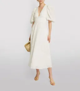 Acler Hamilton Midi Dress in Ivory Size 8 for rent on The Volte - image 1