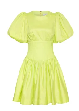 AJE Gianna Puff Sleeve  Mini Dress Light Lemon  Size 8   for rent on The Volte - image 4