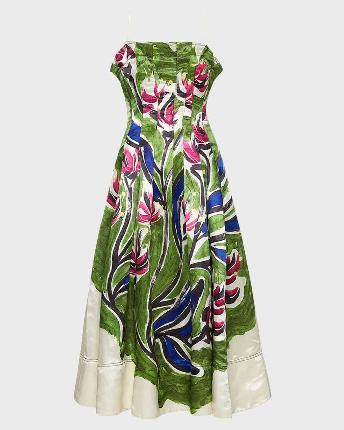 Aje Paradiso Cinched Midi Dress Native Gumnut Floral Size 8 - Image 3