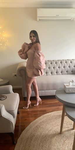 Asilio Off Shoulder With Volume Long Sleeve Dress Pink Size 8 for rent on The Volte - image 4