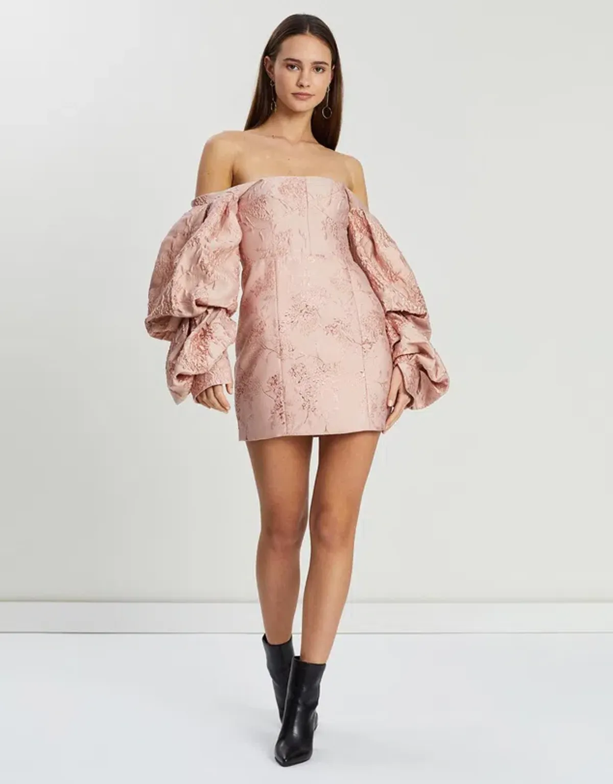 Asilio Off Shoulder With Volume Long Sleeve Dress Pink Size 8 - Image 1