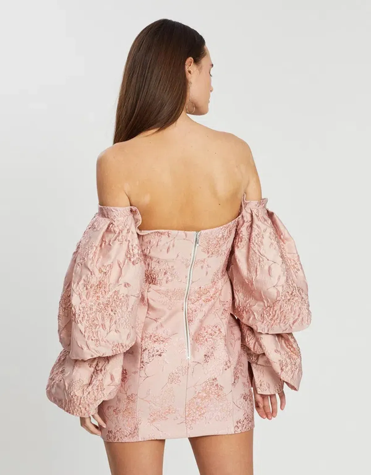 Asilio Off Shoulder With Volume Long Sleeve Dress Pink Size 8 - Image 3