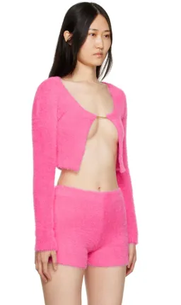 Jacquemus Pink Fur Cardigan Size AU 8 for rent on The Volte - image 2