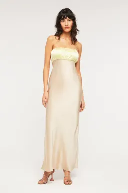 Ginia Sophia Maxi Dress Lime/Mink Size AU 6 for rent on The Volte - image 1