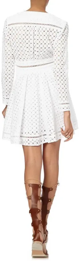 Zimmermann Ryker Lace Broderie Mini Dress White Size 0 / AU 8 for rent on The Volte - image 3