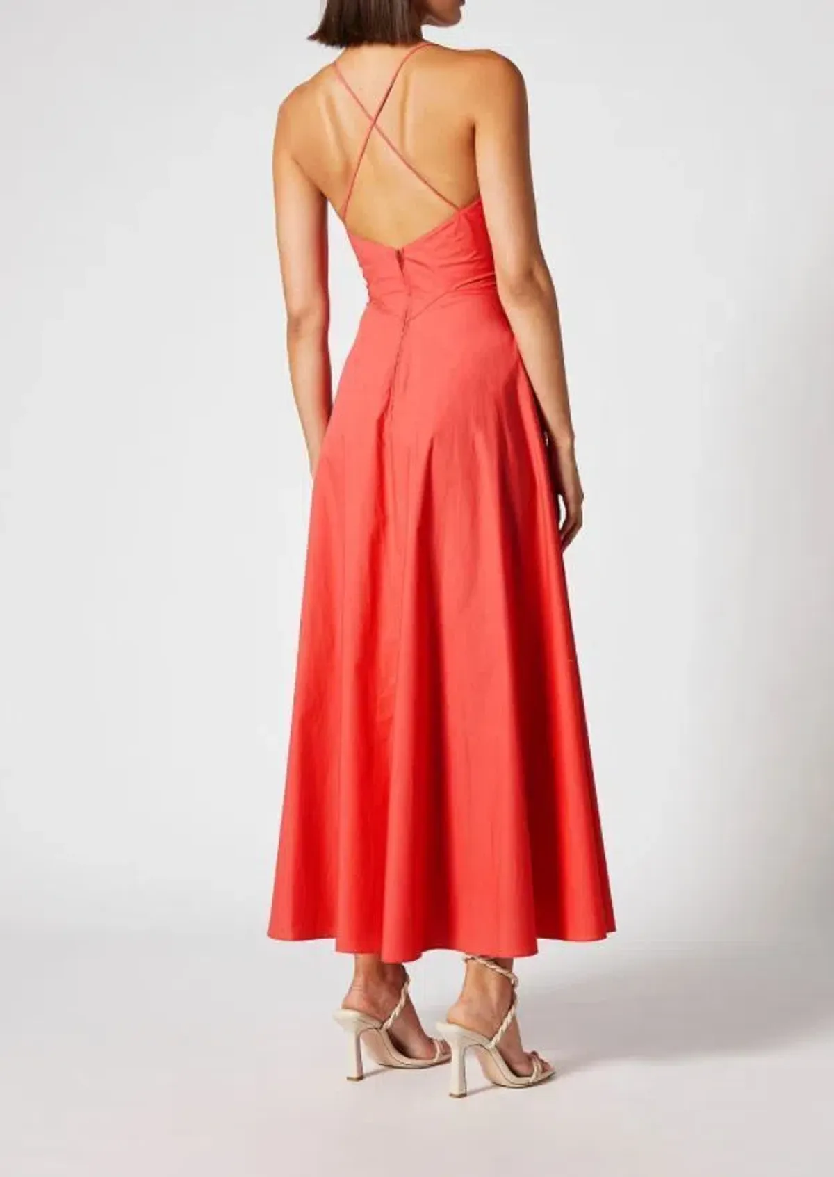 Scanlan Theodore Cotton Strappy Dress Peach Size 6 - Image 3