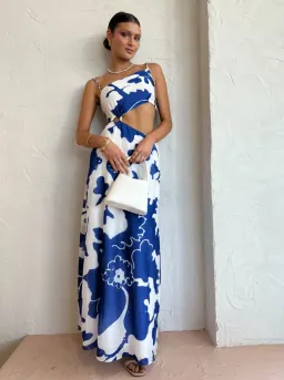 Sir the Label Vivi Asymmetric Cut Out Dress Print Size 8 for rent on The Volte - image 6