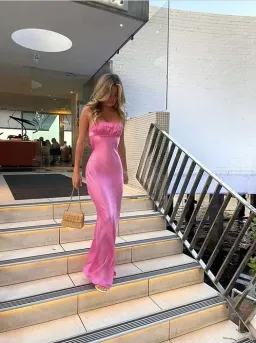 Bec & Bridge Amber Maxi Dress Candy Pink Size 8 for rent on The Volte - image 3