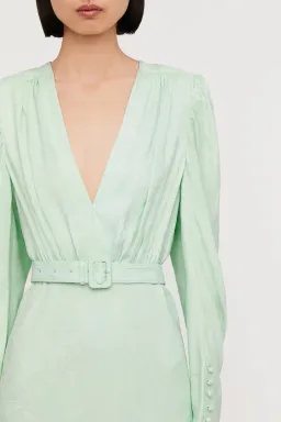 Scanlan Theodore French Jacquard Midi Dress Mint Size 10 for rent on The Volte - image 2