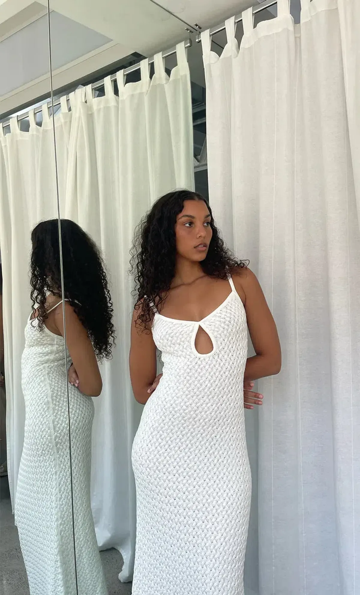 Bec & Bridge Effie Knit Key Maxi Dress Ivory Size 10  - Image 4