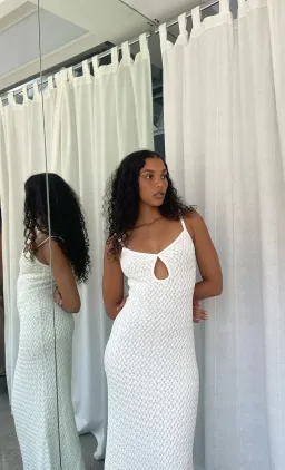 Bec & Bridge Effie Knit Key Maxi Dress Ivory Size 10  for rent on The Volte - image 4