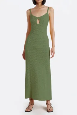 Bec & Bridge Effie Knit Key Maxi Dress Sage Size 8 for rent on The Volte - image 1