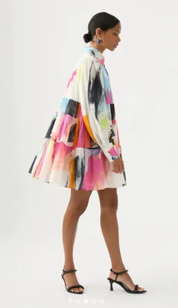 Aje Vie Multi Coloured Smock Mini Dress Multi Size 10  for rent on The Volte - image 2