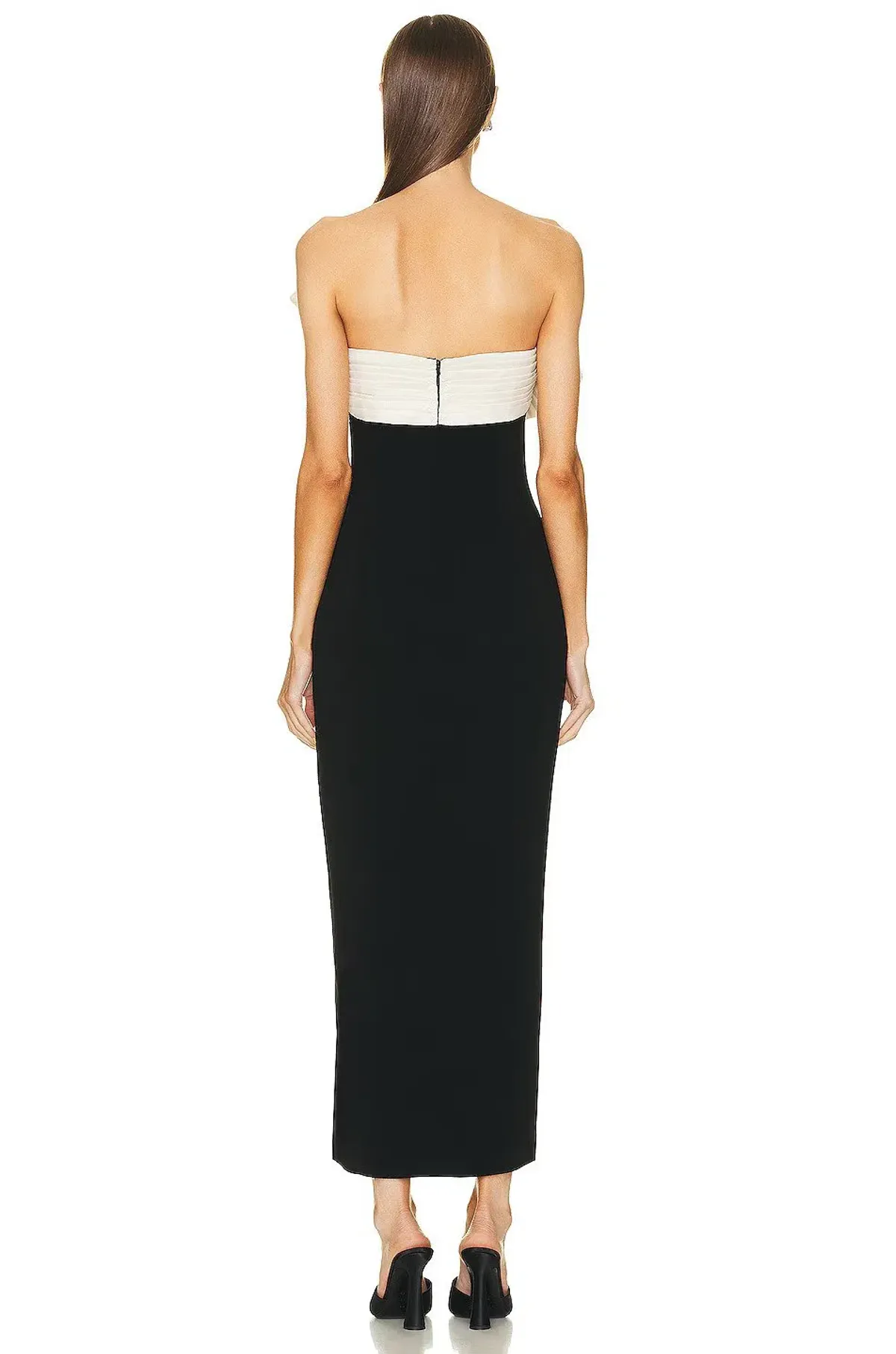 Rachel Gilbert Lavina Midi Dress In Black/White Size  8 - Image 2