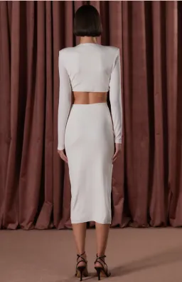 Misha Scarlette Skinky Jersey Dress Ivory Size 8 for rent on The Volte - image 3