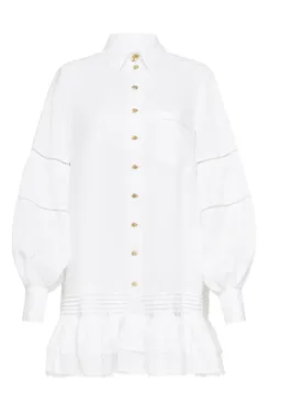 Aje Lotus Shirt Dress White Size 16 for rent on The Volte - image 4