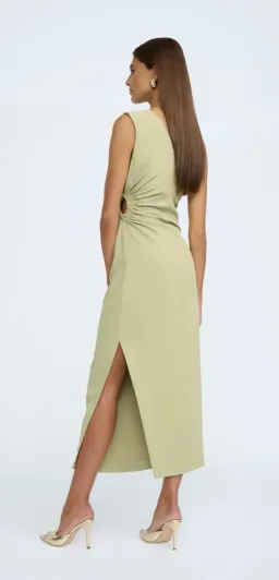 By Johnny Mariella Asymmetric Midi Dress Sage Size 8 for rent on The Volte - image 4