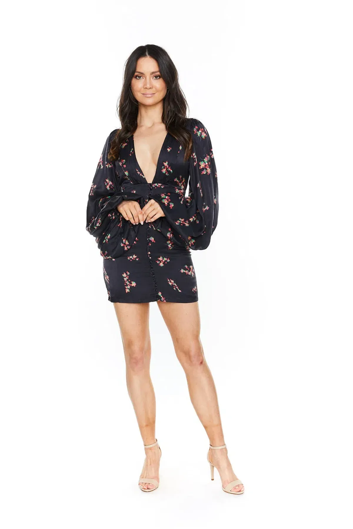 Rat & Boa Stevie Dress Black Floral Size 8 - Image 3