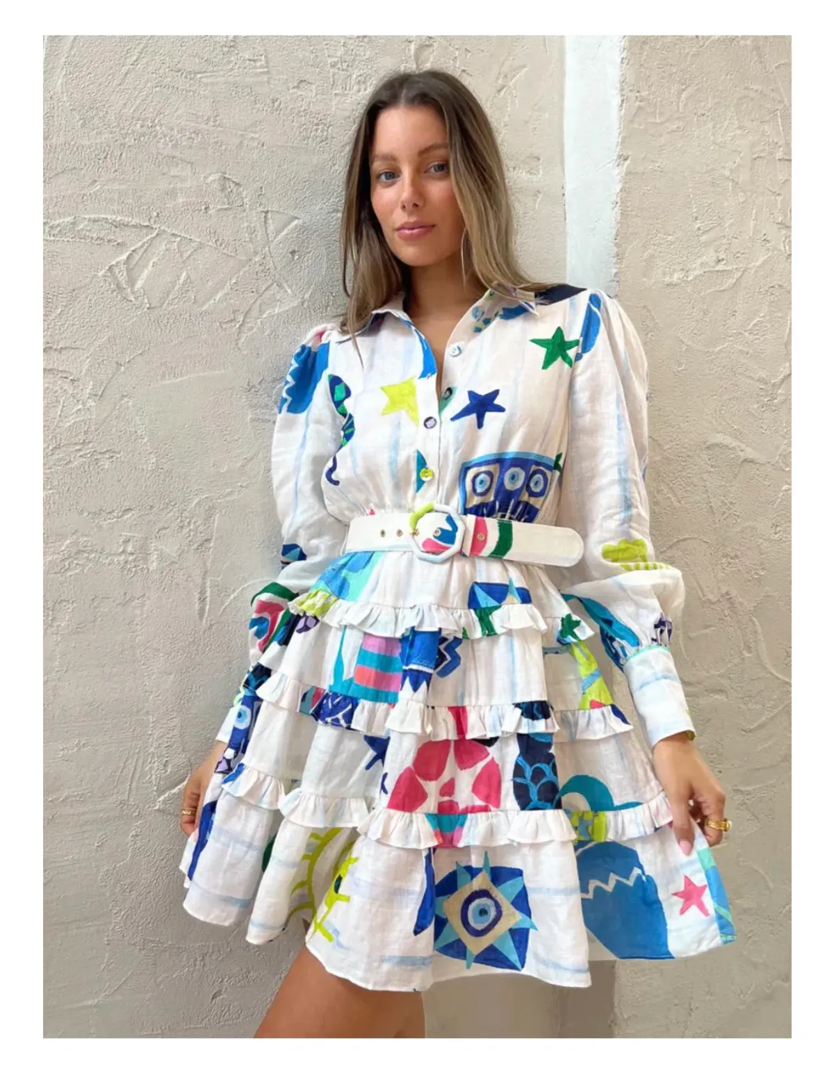 Kate Ford Pella Layered Dress In Multi Size 1 / AU 8 - Image 3