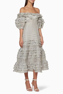 Zimmermann Painted Hearts Folds Midi Dress Print Size 6 for rent on The Volte - image 2