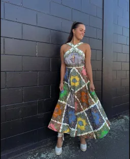 Alemais Trippy Troppo Halter Midi Dress Multicolored Size AU 10 for rent on The Volte - image 5