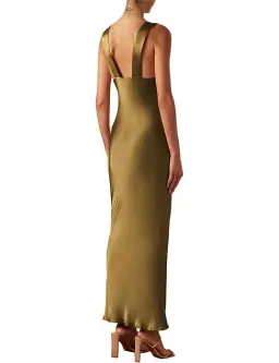 Shona Joy Giorgia Plunged Midi Dress Olive Green Size AU 12 for rent on The Volte - image 3