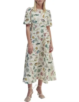 Alemais Wanda Linen Midi Dress Fish Underwater Size 10 for rent on The Volte - image 5