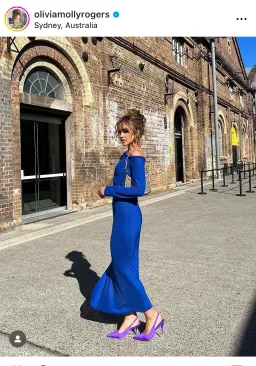 Bianca Spender Vivian Satin Dress Cobalt Size 2 / Au 10 for rent on The Volte - image 9