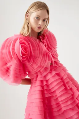 Aje Amour Ruffle Mini Dress Pink Size 8 / S for rent on The Volte - image 3
