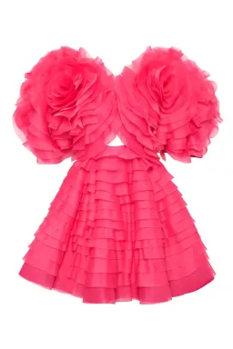 Aje Amour Ruffle Mini Dress Pink Size 8 / S for rent on The Volte - image 4
